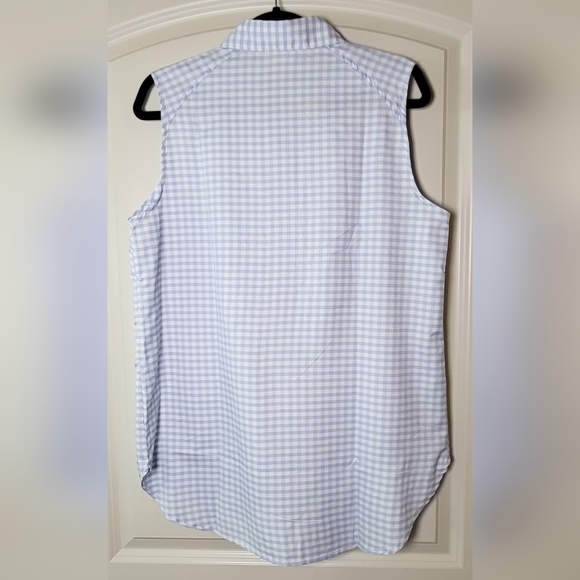 COLUMBIA Anytime Lite Sleeveless Shirt - Blue Gingham - Size L (NWT) - Picture 7 of 15